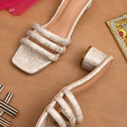 Hydes N Hues Textured Open Toe Block Heels-29