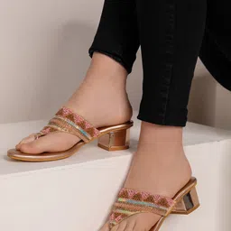 Shezone Textured Block Mules-13