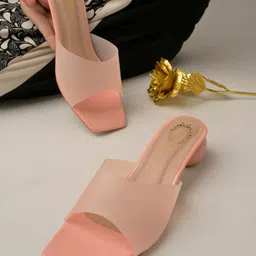 Shoetopia Square Toe Block Heels-58