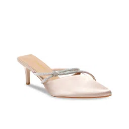 Flat n Heels Pointed Toe Embellished Kitten Mules image 3