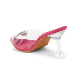 JM Looks Embellished Pointed Toe Party Block Mules image 4