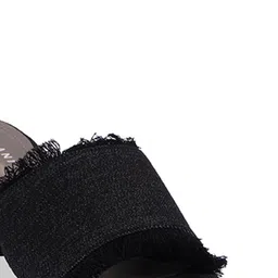 ERIDANI Textured Open Toe Block Heeled Mules image 4