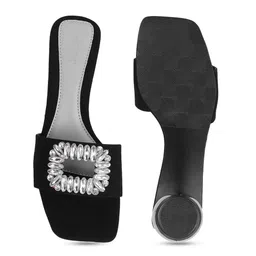 Metro Embellished Open Toe Block Heels image 2