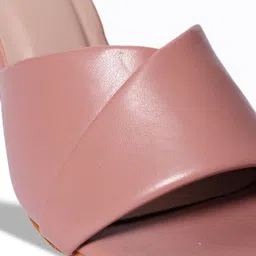 Anouk Rose Gold & Transparent Open Toe Block Heels image 5