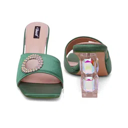 Sherrif Shoes Embellished Party Block Heels image 4