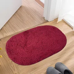 Kuber Industries Brown & Maroon 2-Pcs Cotton Doormats-10