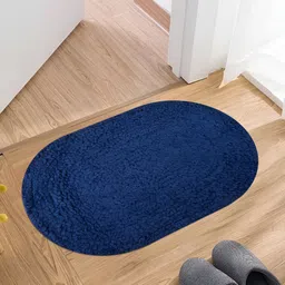 Kuber Industries Blue & Rust 2-Pcs Cotton Doormats-43