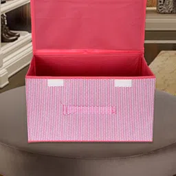Kuber Industries Pink & Grey 4 Pieces Non-Woven Foldable Dhakkan Drawer Organisers-19