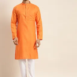 Anug by SOJANYA Men Orange Kurta-image-34