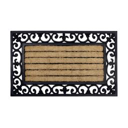 HOKIPO Brown & Black Textured Rectangle Shaped Anti-Skid Doormat-2