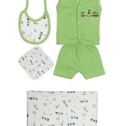 TINY HUG Boys Green & White Printed Clothing Set-39