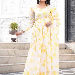 HETVI CREATION Floral Printed Kurta & Trousers With Dupatta-picture-45