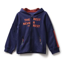 UNDER FOURTEEN ONLY Boys Navy Blue Printed Cotton Hooded Sweatshirt-image-85