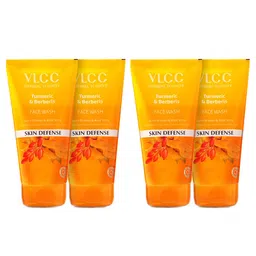 VLCC Set Of 4 Skin Defense Turmeric & Berberis Face Washes - 150ml Each-1