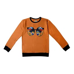 TINY HUG Kids Pack Of 2 Fluorescent Green & Mustard Embroidered Sweatshirt-34