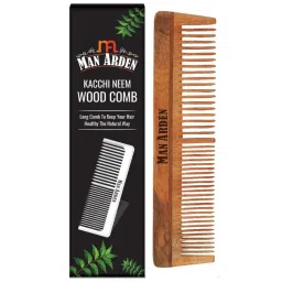 Man Arden Natural Kacchi Neem Wood Hair Comb For Healthy Scalp-picture-43