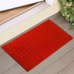 HOKIPO Red Textured Anti-Skid Doormat-83