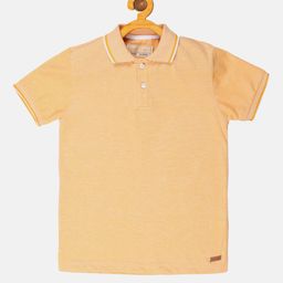 Instafab Boys Mustard Yellow Polo Collar T-shirt-image-44