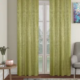 SOKNACK Olive Green 2 Pieces Textured Black Out Door Curtains-picture-7