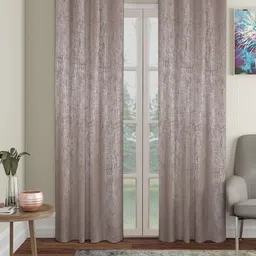 SOKNACK Brown 2 Pieces Textured Black Out Door Curtains-8