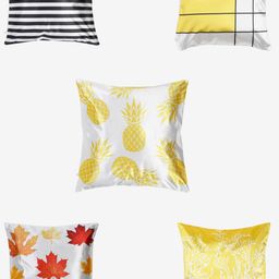 Niamh by Tag 7 Set of 5 Floral Square Cushion Covers-24