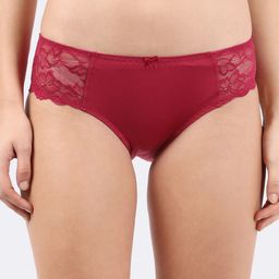 Jockey Women Maroon Lace Hipster Brief-image-85