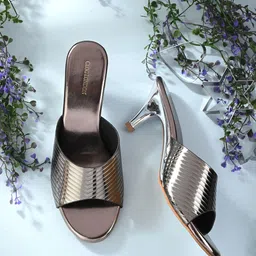 CLOG LONDON Striped Slim Heel Mules-42