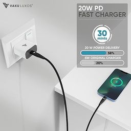 dr vaku Dr Vaku® 20W Fast Charger Adapter for iPhone 16/16 Plus/16 Pro/16 Pro Max, 15/15 Plus/15Pro/15 Pro Max & Other Type C Devices with 1 Meter Nylon Braided Type C to Type C Data Cable PD(Adapter+Cable) image 4