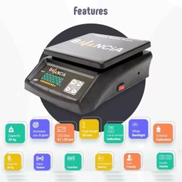 nac global: it's exactly what you need Nac Global® Electric Compact Scale With dual LED Display, Weighing Double Display with Heavy Duty Weight Machine For Kitchen Shop Power Adapter electronic weighing scale Made In India 30kg with 2gm accuracy (Black) image 5