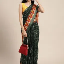 KALINI Warli Printed Zari Saree-image-27