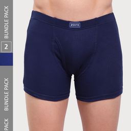 Zoiro Pack Of 2 Stretchable Anti pilling Inner Elastic Long Trunks-18
