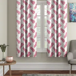 Cortina Pink & White 2 Pcs Window Curtains-51