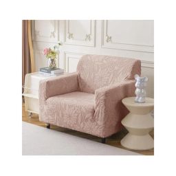 House of Quirk Stretchable Sofa Cover Soft Jacquard Camellia Fabric Slipcover Pink-picture-34