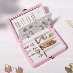 La Trove Pink Leather Jewellery Box Jewellery Box-picture-38