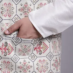 SOJANYA PLUS Plus Size Ethnic Motif Printed Cotton Linen Nehru Jacket image 3