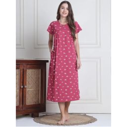 Secret Wish Women Pink Printed Nighty-picture-19