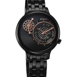 Sonata Women Textured Dial & Stainless Steel Straps Analogue Watch 8190NM02-image-56