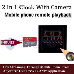 safety net, spy camera SAFETYNET WiFi Digital Wall Clock HD Hidden Cam | WiFi Remote View Secret Camera | Home Security Cam | 32GB inbuilt Memory | Small Hidden Camera & Discreet Surveillance Camera (iWFCAM APP). image 4