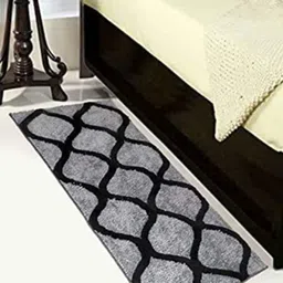 Bajo's Dmass Grey & Black Geometric Design Anti-Skid Runner-24