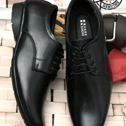 HERE&NOW Men Leather Lace Up Formal Derbys-image-102