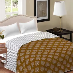 RF RELAXFEEL Green & White Floral Cotton Heavy Winter 150 GSM Double Bed Dohar-picture-19