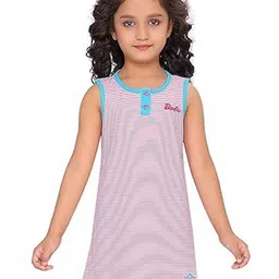 Barbie Girls Striped Pure Cotton Nightdress-picture-12