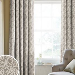 CASABLEU Brown Set of 2 Geometric Long Door Curtain-39