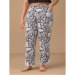 Nykd By Nykaa Rayon Sleep Pajama - NYS130 - Black & White Print-picture-37