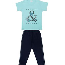 Todd N Teen Girls Blue & Black Printed Night Suit-image-24