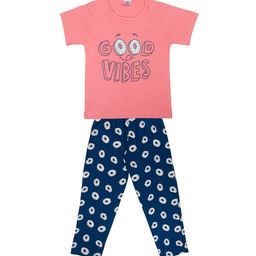 Todd N Teen Girls Pink & Navy Blue Printed Night Suit-image-86