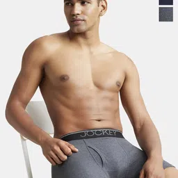 Jockey Pack Of 3 Ribbed Super Combed Cotton Trunks 8009-0305-NVCMG-picture-15