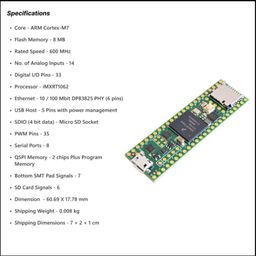 roboticssign Teensy 4.1 iMXRT1062 ARM Development Board with soldered Header pin and Micro USB Cable (Pre-soldered) image 2