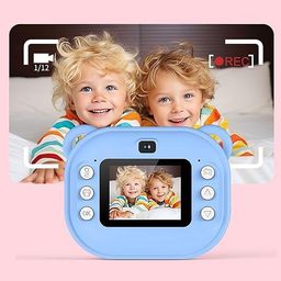 LEO LIFE STYLE Instant Print Camera for Kids, Dual Selfie Digital Camera with 1080P HD Videos Recoding, 48 MP BT & App Control Instant Photo Printer for Girls (Blue) image 2