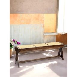 Ikiriya Rockport Sheesham Wood Mid Century Bench Teak Finish (1 Year Warranty)-picture-16